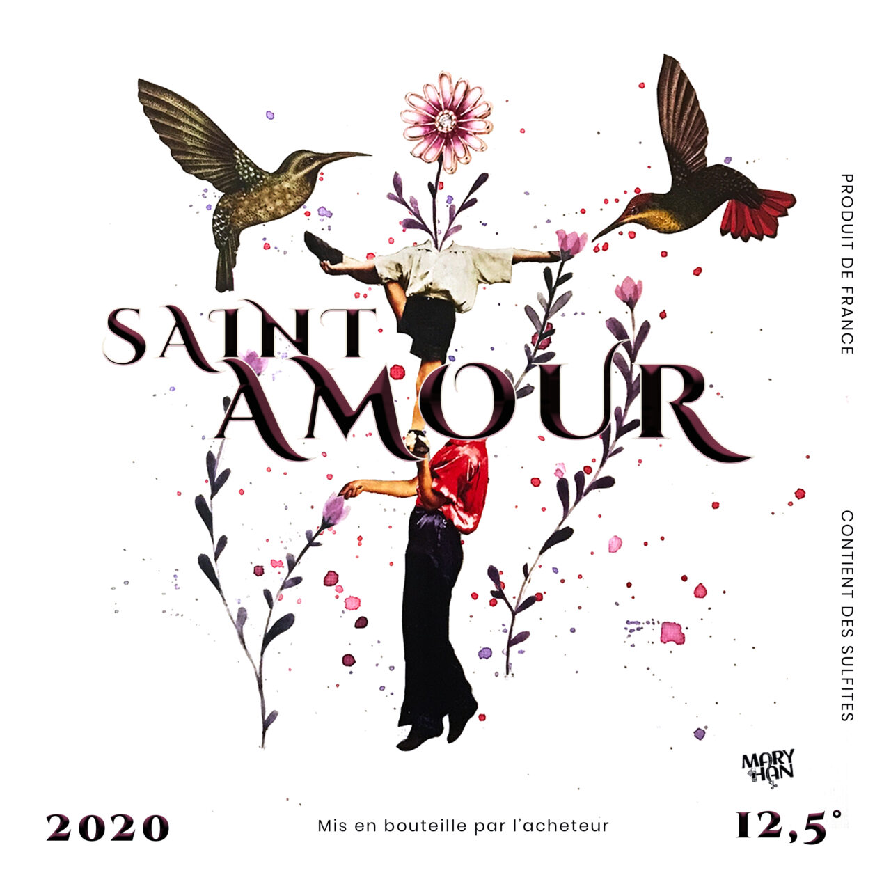 Etiquette de bouteille de vin Saint Amour